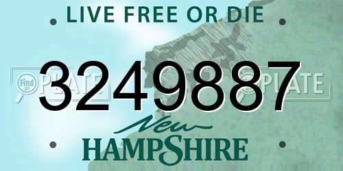 3249887 New Hampshire License Plate