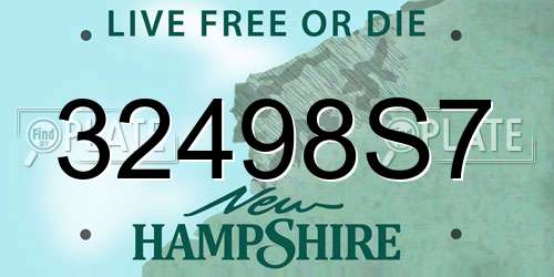 32498S7 New Hampshire License Plate