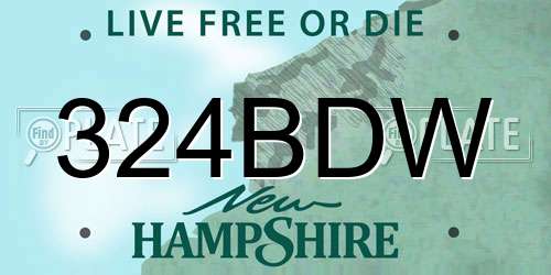 324BDW New Hampshire License Plate