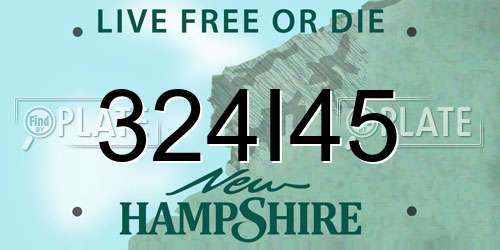 324I45 New Hampshire License Plate