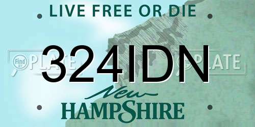 324IDN New Hampshire License Plate