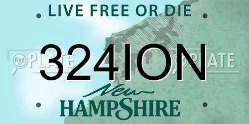 324ION New Hampshire License Plate