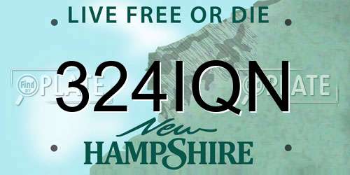 324IQN New Hampshire License Plate