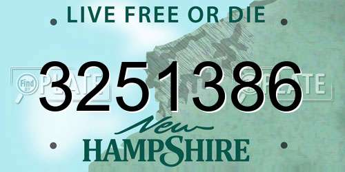 3251386 New Hampshire License Plate