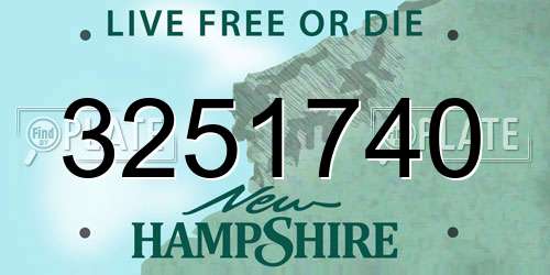 3251740 New Hampshire License Plate