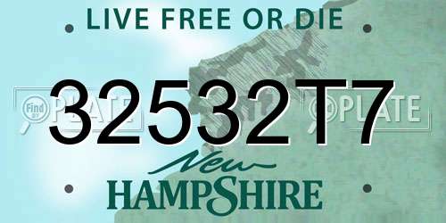 32532T7 New Hampshire License Plate