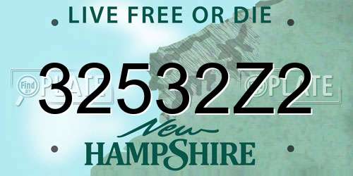 32532Z2 New Hampshire License Plate