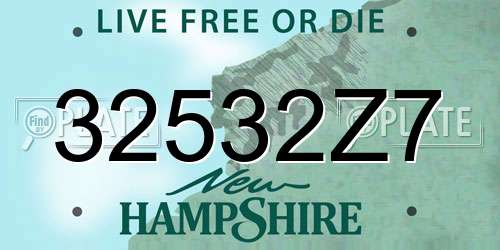 32532Z7 New Hampshire License Plate
