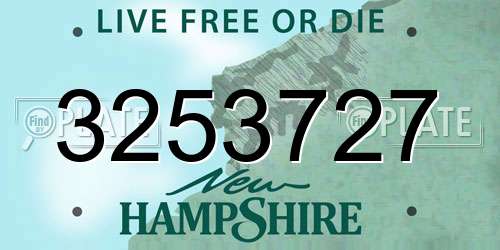 3253727 New Hampshire License Plate