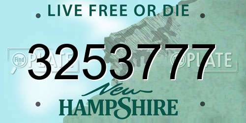 3253777 New Hampshire License Plate
