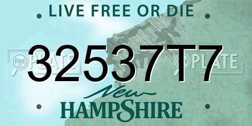 32537T7 New Hampshire License Plate