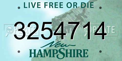 3254714 New Hampshire License Plate