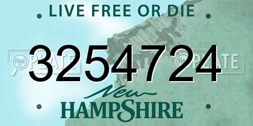 3254724 New Hampshire License Plate