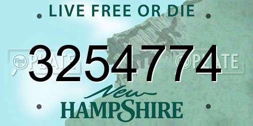 3254774 New Hampshire License Plate