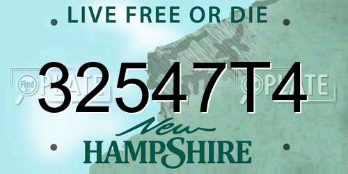 32547T4 New Hampshire License Plate