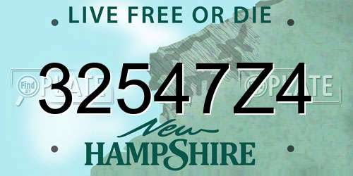 32547Z4 New Hampshire License Plate