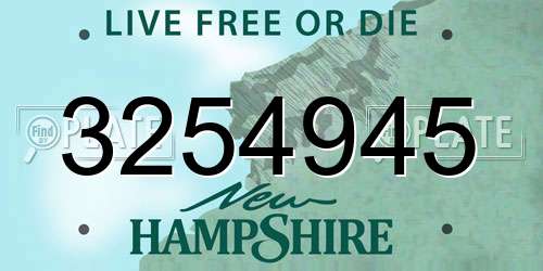 3254945 New Hampshire License Plate