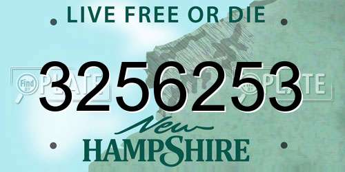 3256253 New Hampshire License Plate