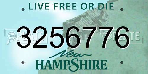 3256776 New Hampshire License Plate