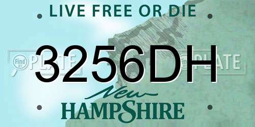3256DH New Hampshire License Plate