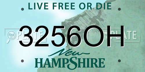 3256OH New Hampshire License Plate