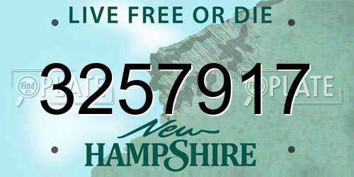 3257917 New Hampshire License Plate