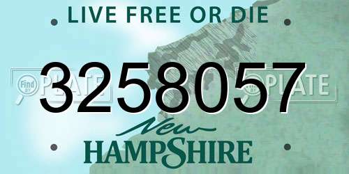 3258057 New Hampshire License Plate