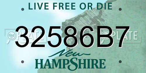 32586B7 New Hampshire License Plate