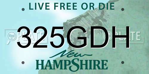 325GDH New Hampshire License Plate