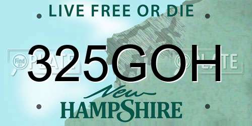 325GOH New Hampshire License Plate