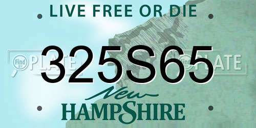 325S65 New Hampshire License Plate