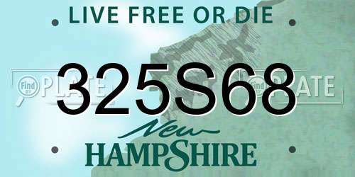 325S68 New Hampshire License Plate