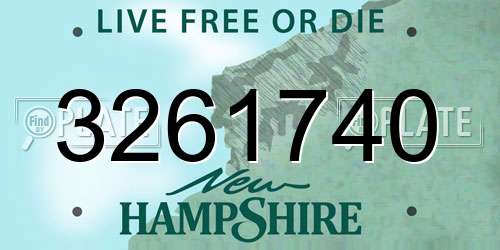 3261740 New Hampshire License Plate
