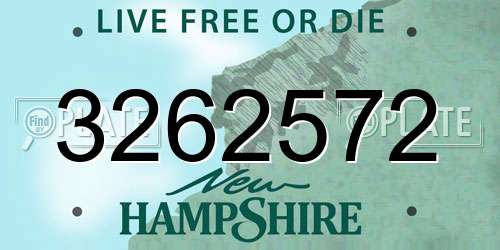 3262572 New Hampshire License Plate
