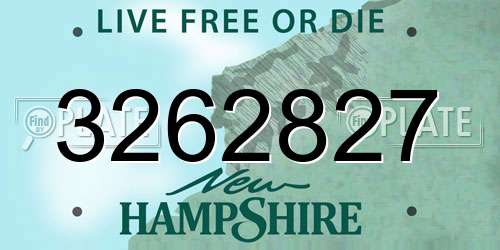 3262827 New Hampshire License Plate