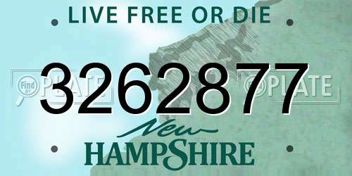 3262877 New Hampshire License Plate
