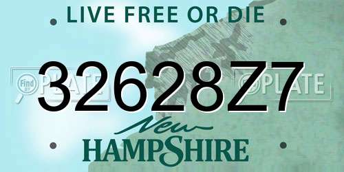 32628Z7 New Hampshire License Plate