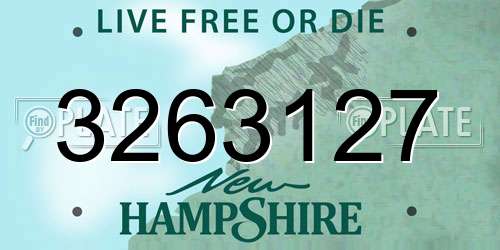3263127 New Hampshire License Plate