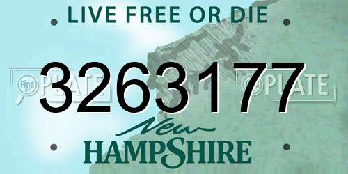 3263177 New Hampshire License Plate