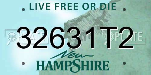 32631T2 New Hampshire License Plate