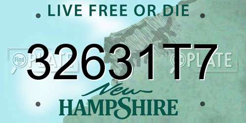 32631T7 New Hampshire License Plate