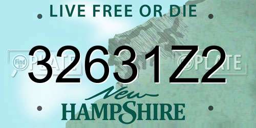 32631Z2 New Hampshire License Plate