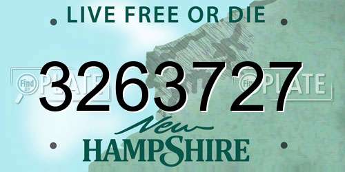 3263727 New Hampshire License Plate