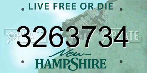 3263734 New Hampshire License Plate