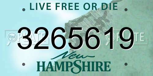 3265619 New Hampshire License Plate