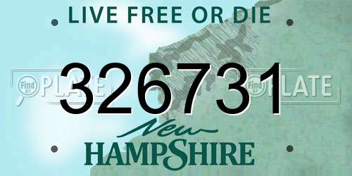 326731 New Hampshire License Plate