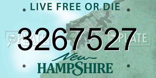 3267527 New Hampshire License Plate
