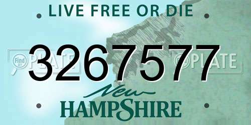 3267577 New Hampshire License Plate