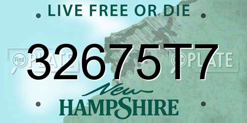 32675T7 New Hampshire License Plate