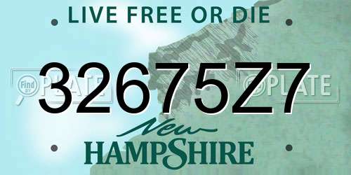 32675Z7 New Hampshire License Plate